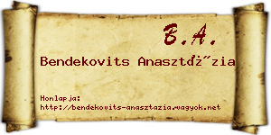 Bendekovits Anasztázia névjegykártya